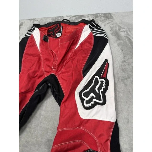 Vintage Fox Racing 180 Pants Mens 36 Red Black White Motocross Bike Leather Y2K - Picture 15 of 16